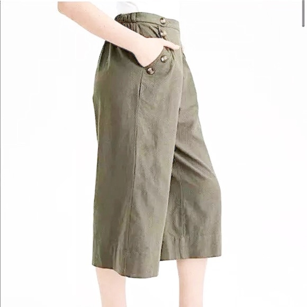 American Eagle - Olive Culotte Pants - Women's Medium - Picture 3 of 6